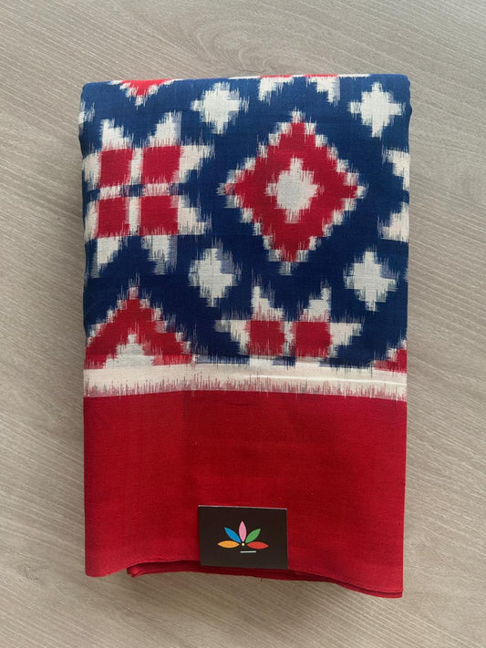 Handwoven Telia Rumal ikkat Cotton Saree -30827
