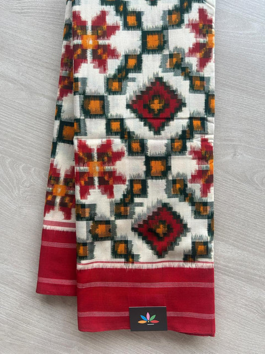 Handwoven Telia Rumal ikkat Cotton Saree -30829