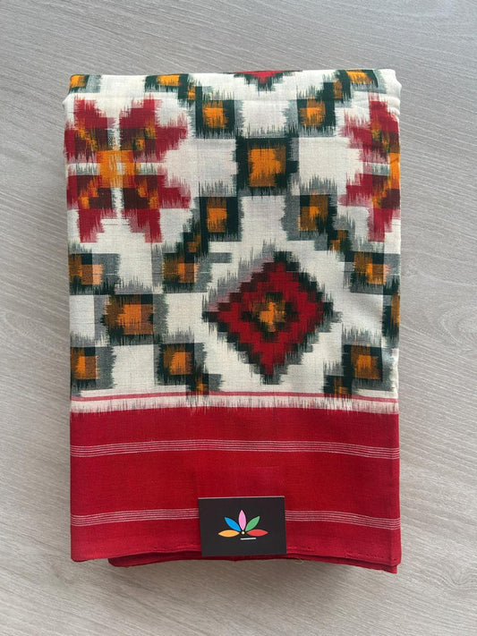 Handwoven Telia Rumal ikkat Cotton Saree -30829
