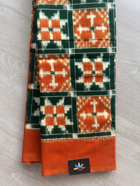 Handwoven Telia Rumal ikkat Cotton Saree -30830