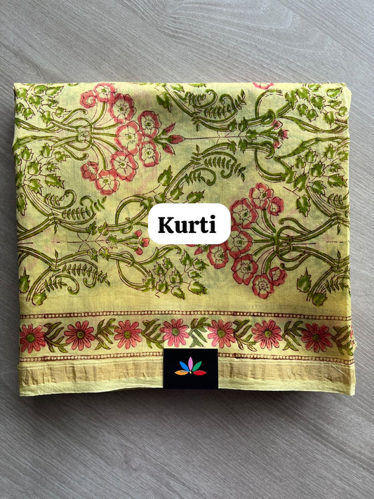 Hand Block Printed Chanderi Cotton Silk 3 Piece Set - 31329