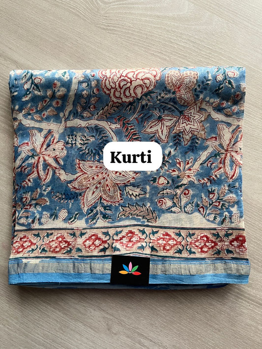 Hand Block Printed Chanderi Cotton Silk 3 Piece Set - 31331
