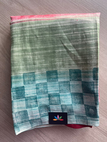 Multi Color Handcrafted Geometric Design Light Weight Mulberry Silk Saree-31417