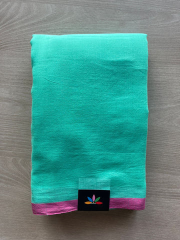 Plain Feather Light Mul Cotton Saree (Without blouse) - 32989-32990