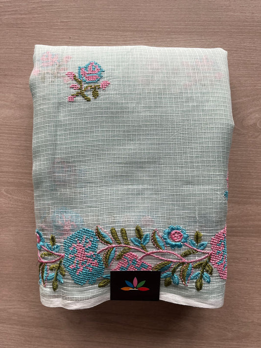 Embroidered Kota Cotton Saree - 33232