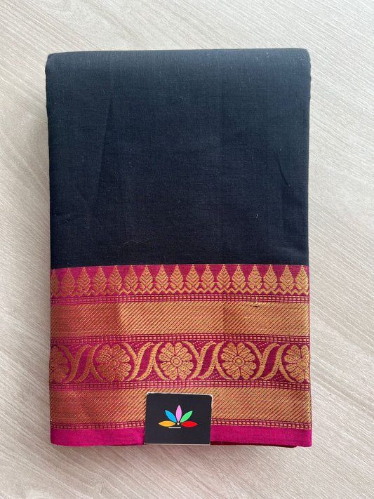 Chettinad cotton Saree with Ganga jamuna border-3341