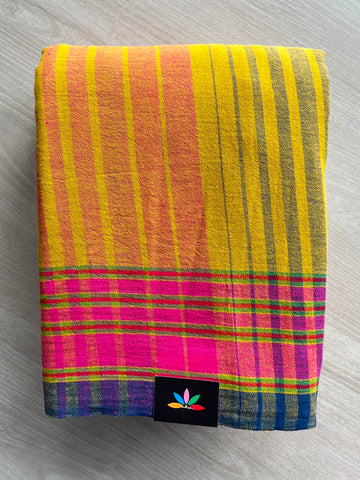 Handspun and Handwoven Bujodi Cotton Saree - 33428