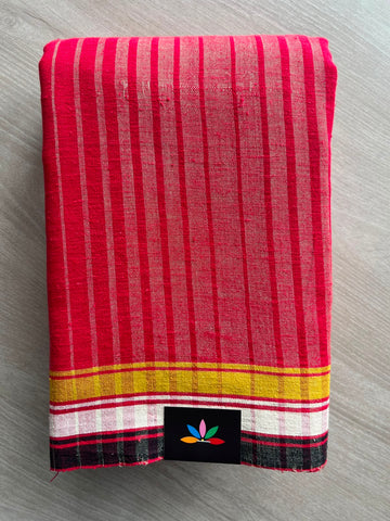Handspun and Handwoven Bujodi Cotton Saree (Without Blouse) - 33433
