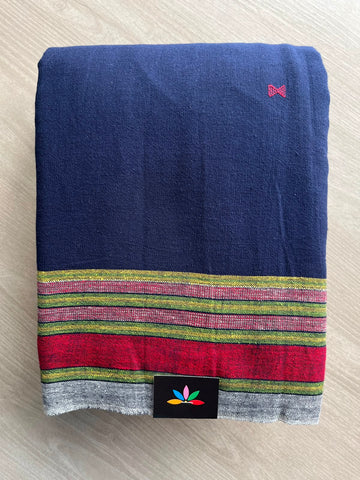 Handspun and Handwoven Bujodi Cotton with Mirror Work Saree - 33441