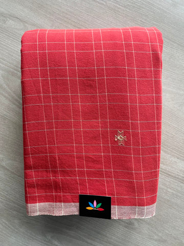 Handspun and Handwoven Bujodi Cotton Saree with Tussar Extra Weft Pallu - 33443