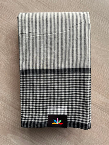 Simple Stripped Cotton Saree (Without blouse) -33993-33995