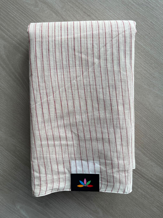 Simple Stripped Cotton Saree (Without blouse) -33998-33999