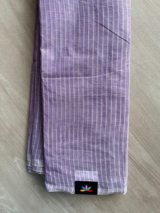 Simple Stripped Cotton Saree (Without blouse) -34006-34008