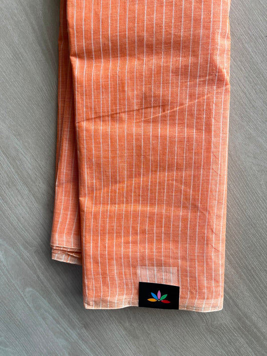 Simple Stripped Cotton Saree (Without blouse) -34009-34011