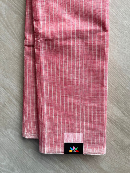 Simple Stripped Cotton Saree (Without blouse) -34012-34014