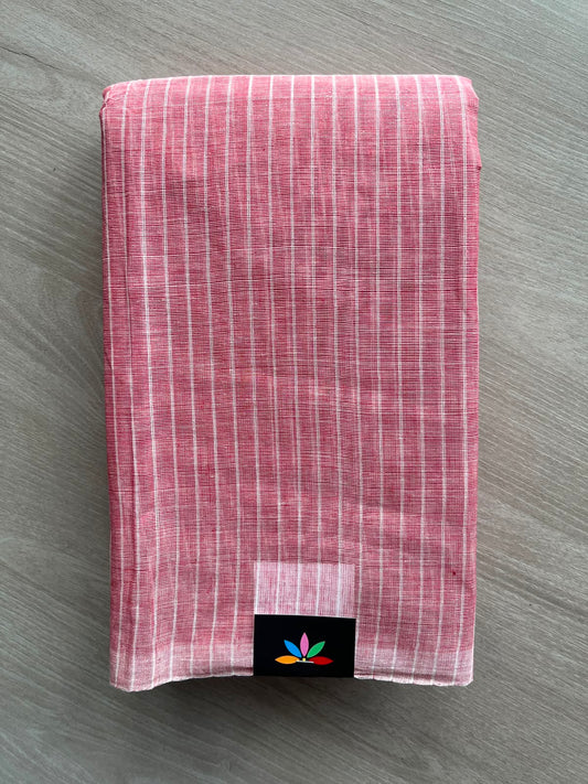 Simple Stripped Cotton Saree (Without blouse) -34012-34014
