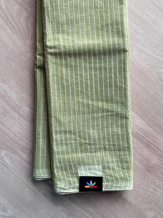 Simple Stripped Cotton Saree (Without blouse) -34018-34020