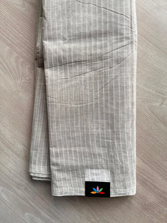 Simple Stripped Cotton Saree (Without blouse) -34021-34023