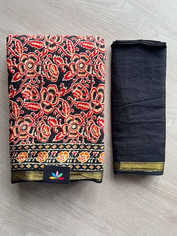 Screen Printed Chanderi Cotton Saree - 34461