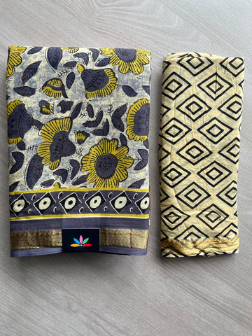 Screen Printed Chanderi Cotton Saree - 34466