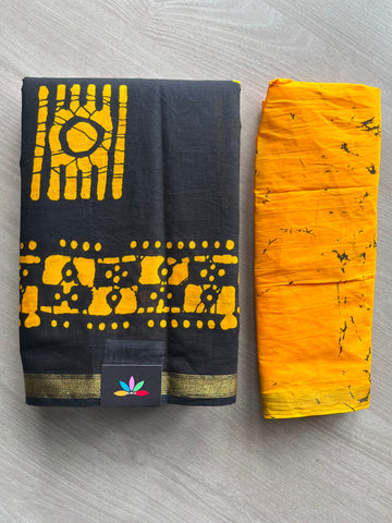 Screen Printed Chanderi Cotton Saree - 34469