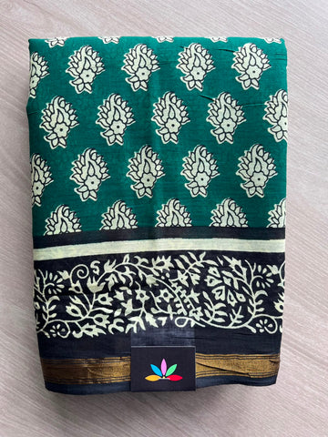 Screen Printed Chanderi Cotton Saree - 34471
