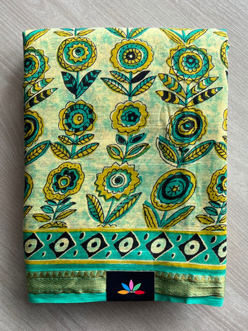 Screen Printed Chanderi Cotton Saree - 34484