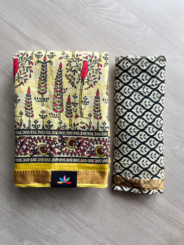 Screen Printed Chanderi Cotton Saree - 34486
