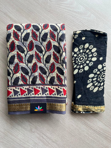Screen Printed Chanderi Cotton Saree - 34487