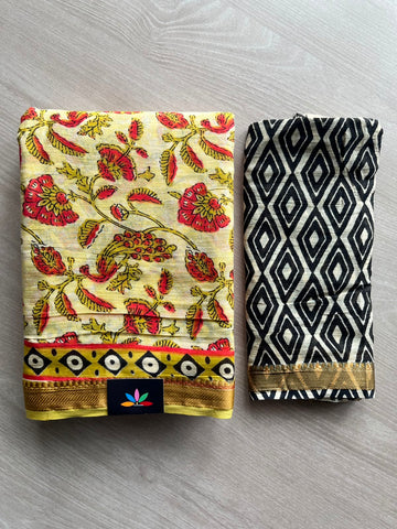 Screen Printed Chanderi Cotton Saree - 34491