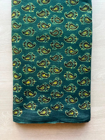 Natural Dyed Ajrakh Handblock Printed Cotton Fabric -34505