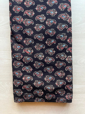 Natural Dyed Ajrakh Handblock Printed Cotton Fabric -34507