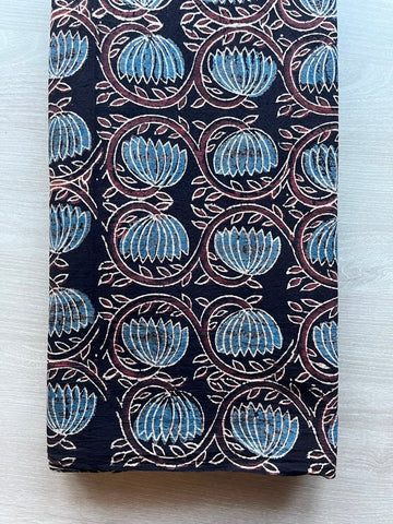 Natural Dyed Ajrakh Handblock Printed Cotton Fabric -34517