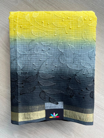 Tricolor Embroidered Kota Saree - 34651
