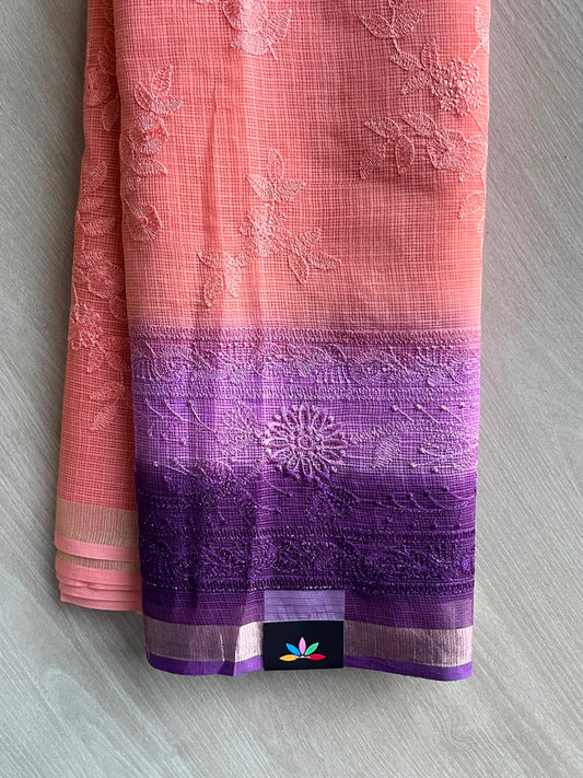 Tricolor Embroidered Kota Saree - 34652