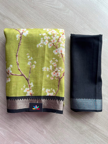 Digital Printed Mangalagiri Silk Cotton Saree - 34793