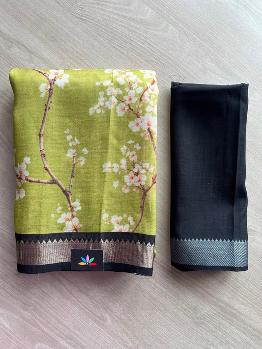 Digital Printed Mangalagiri Silk Cotton Saree - 34793