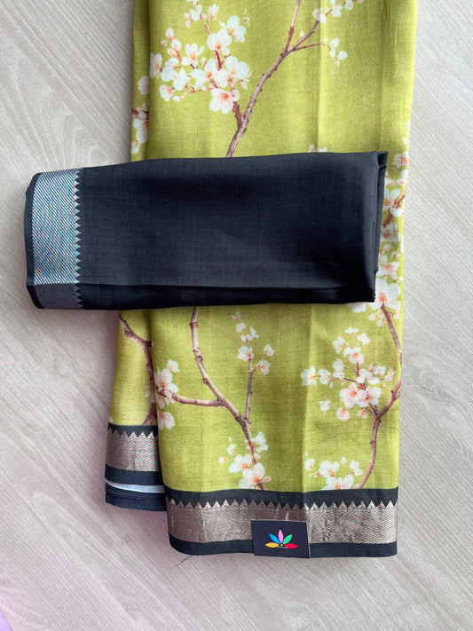 Digital Printed Mangalagiri Silk Cotton Saree - 34793