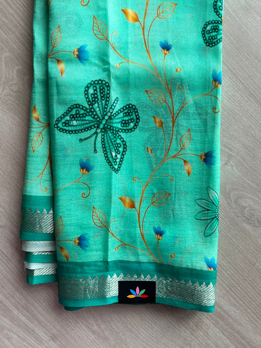 Digital Printed Mangalagiri Silk Cotton Saree - 34799