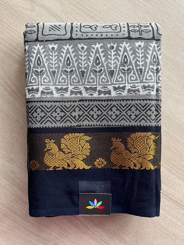 Handblock Printed Chettinad Cotton Saree - 34808