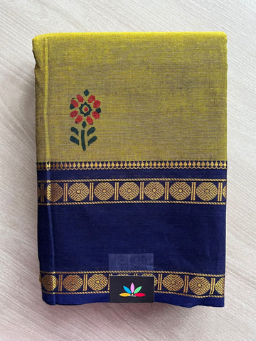 Handblock Printed Chettinad Cotton Saree - 34809
