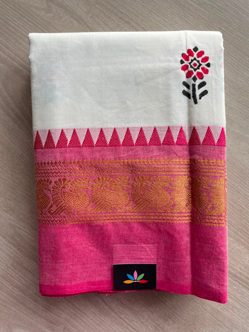 Handblock Printed Chettinad Cotton Saree - 34811