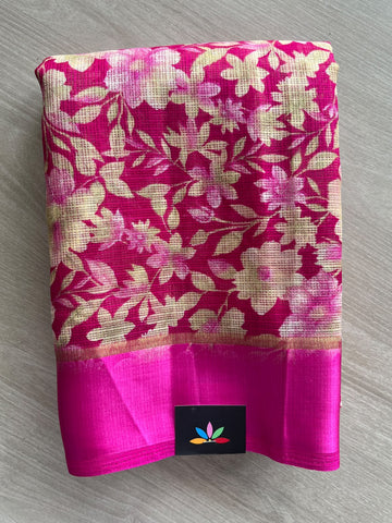 Printed Mixed Silky Kota Saree with Satin Border - 35659