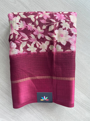 Printed Mixed Silky Kota Saree with Satin Border - 35660