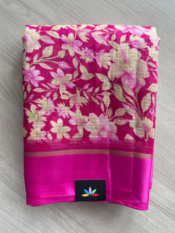 Printed Mixed Silky Kota Saree with Satin Border - 35661