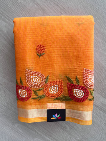Machine Embroidered Blended Kota Saree - 35667