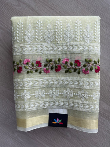 Machine Embroidered Blended Kota Saree - 35673