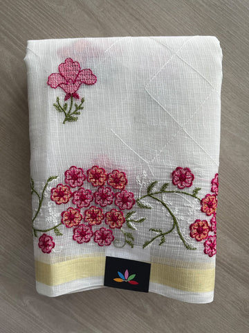 Machine Embroidered Blended Kota Saree - 35675