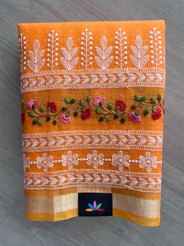 Machine Embroidered Blended Kota Saree - 35678