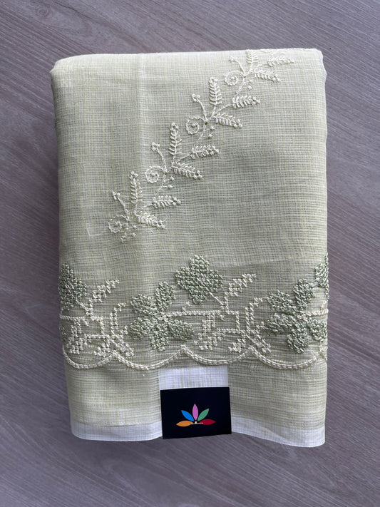 Machine Embroidered Blended Kota Saree - 35680